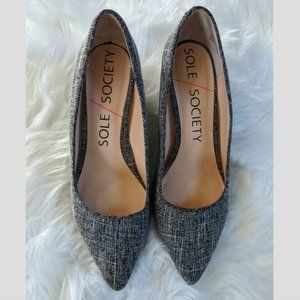 Sole Society Tweed Juli Wedge - SIZE 7